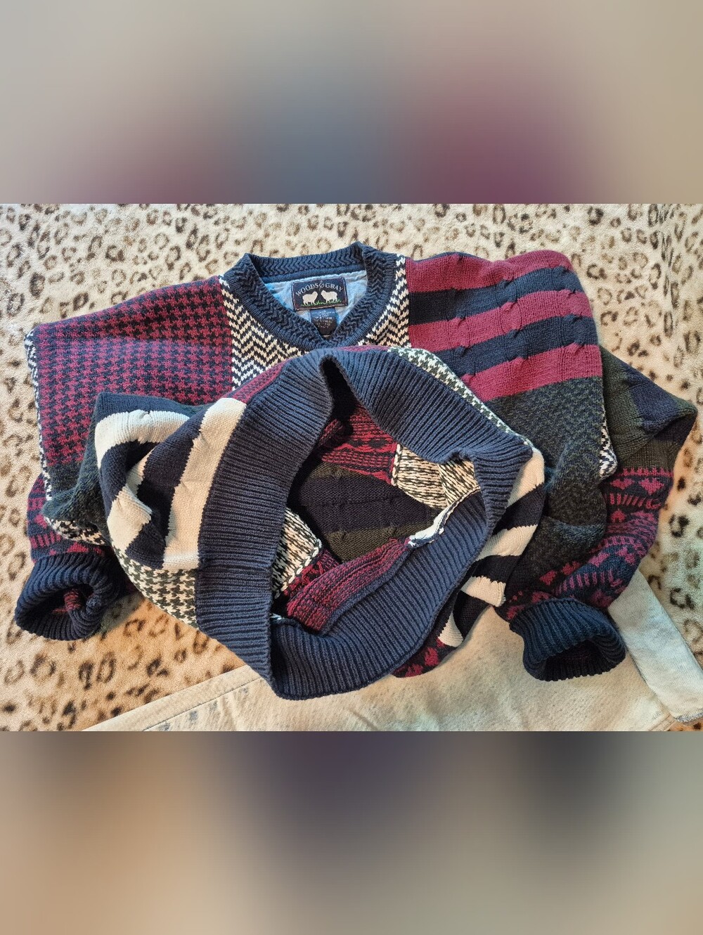 Vintage Colorblock Knit Sweater - Picture 6 of 6
